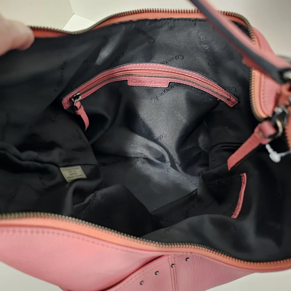 Calvin Klein Avery Hobo Handbag Satchel Pink Salmon Shoulder bag